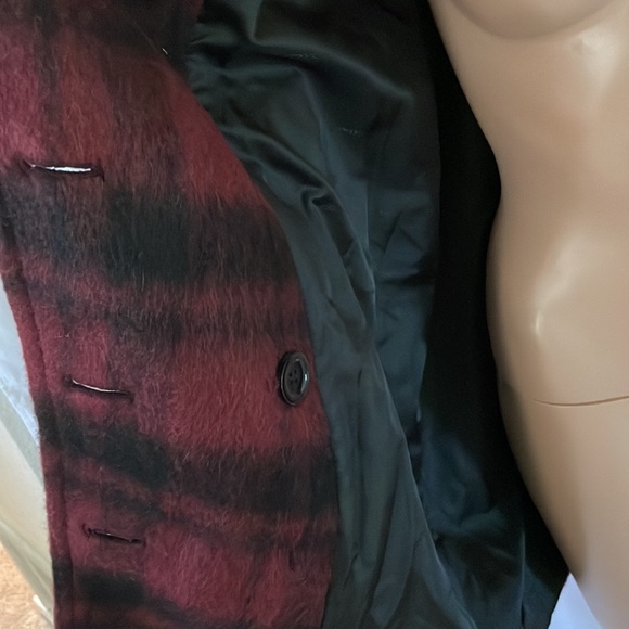 Coach Dark Cranberry Plaid Peacoat Coat - Picture 10 of 10